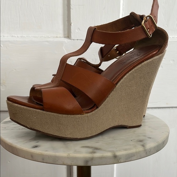 J. Crew Leather Wedge Platform Sandals - Picture 4 of 5